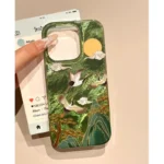 Auspicious INS Green Mountain Crane Case — iPhone 13 Pro to 17 Pro Max