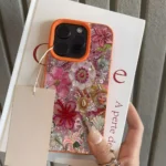 Floral Colorful Collage Pattern Lychee Case — iPhone 13 Pro to 17 Pro Max - Image 3