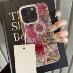 Floral Colorful Collage Pattern Lychee Case — iPhone 13 Pro to 17 Pro Max - Image 2
