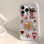 Heart-Shaped Stars Crab Fish Floral Case — iPhone 13 Pro to 17 Pro Max - Image 3