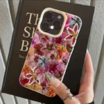 Luxurious Beaded Flower Lychee Texture Case — iPhone 13 Pro to 17 Pro Max - Image 4