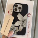 Lychee Pattern Fashion Lily Flower Case — iPhone 13 Pro to 17 Pro Max - Image 2