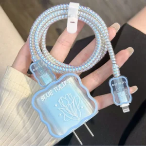 5-Piece Charger Cable Protector Set — iPhone 12 to 15 Fast Charge Hover Image