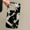 Gradient ink marks laser leopard print phone case for iPhone Pro Max